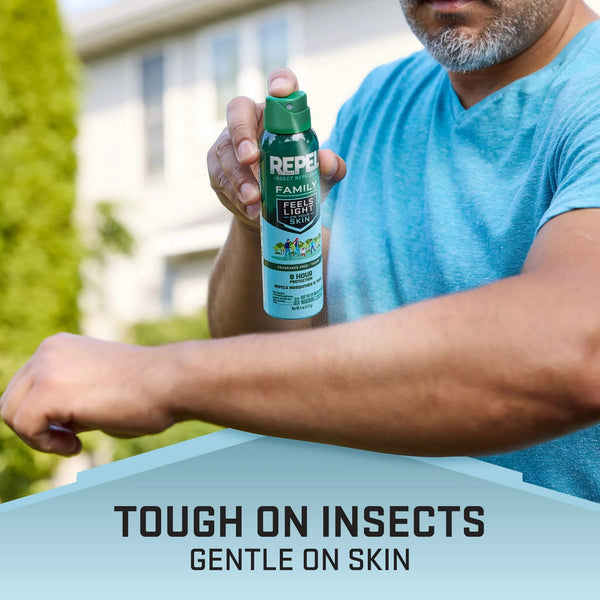 Insect Repellent Family, Deet Alternative Lightweight Aerosol Spray - 2 packs - 4 oz per pack - plus 3 My Outlet Mall Resealable Storage Pouches
