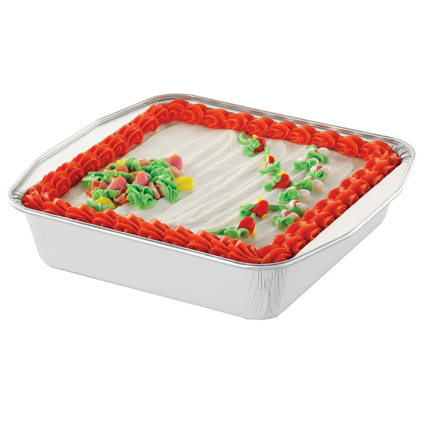 8 x 8 Square Aluminum Cake Pan Sets - 1 pack - 2 Count per pack - plus 3 My Outlet Mall Resealable Storage Pouches