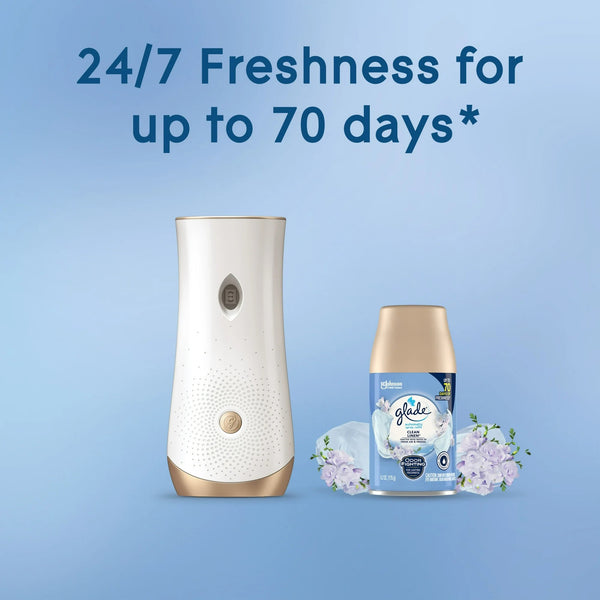 Automatic Spray Refills, Air Freshener, Infused with Essential Oils, Clean Linen - 2 packs - 2 count per pack - plus 3 My Outlet Mall Resealable Storage Pouches
