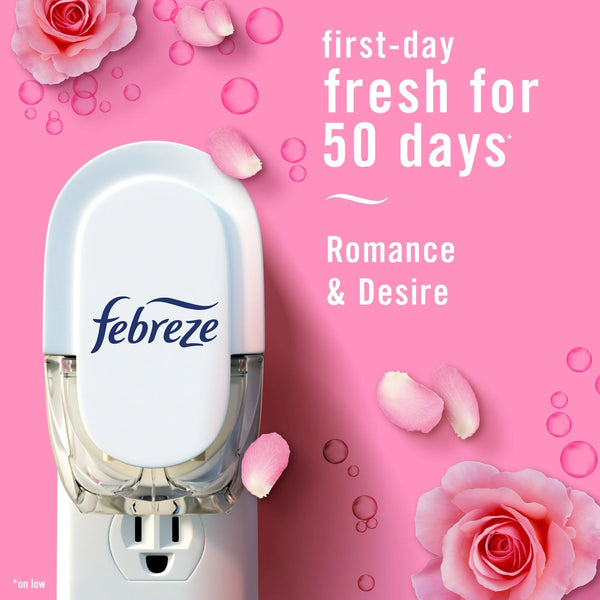 Plug Refill Odor-Fighting Air Freshener Romance and Desire Scent, 2 Refills - 2 packs - plus 3 My Outlet Mall Resealable Storage Pouches