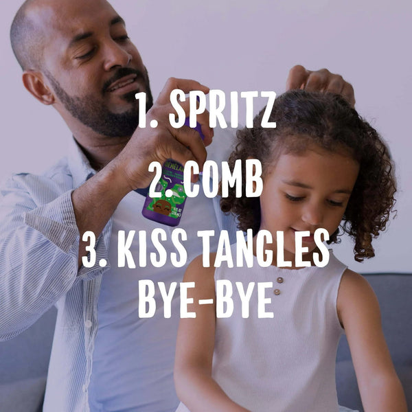Kids Moist Detangler Spray for Kids, All Hair Types - 2 packs - 8Fl oz per pack - plus 3 My Outlet Mall Resealable Storage Pouches