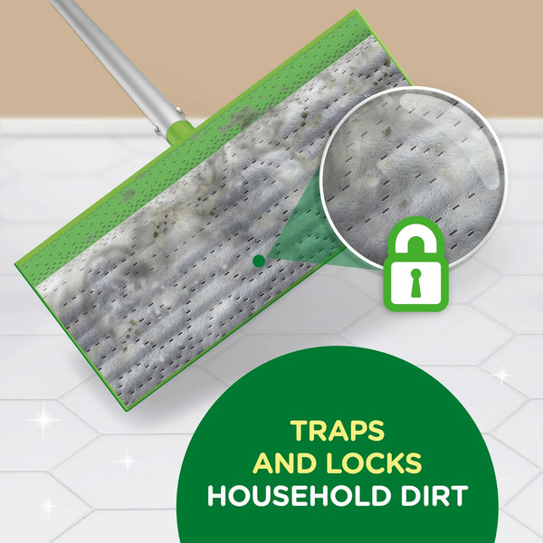 Sweep + Mop, Wet Pads Refill, Floor Cleaner, Cleaning Cloths, Gain - 1 pack - 24 count per pack - plus 3 My Outlet Mall Resealable Storage Pouches