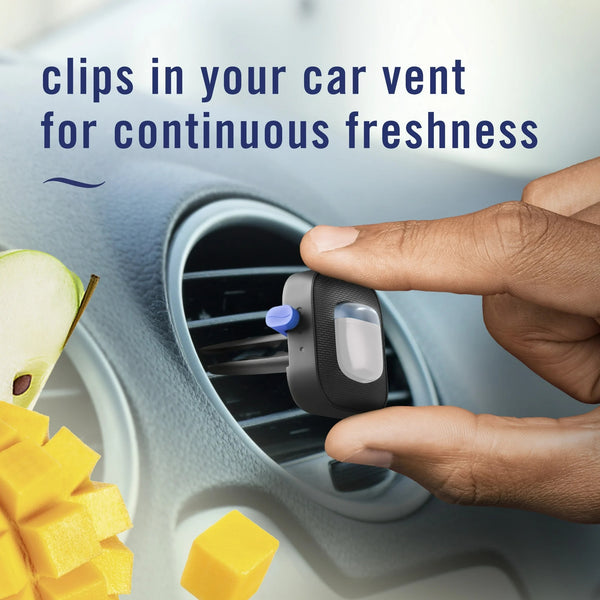 Car Air Freshener, Odor-Fighting Car Vent Clip, Apple Mango Sunshine, 2 Count - 1 pack - plus 3 My Outlet Mall Resealable Storage Pouches