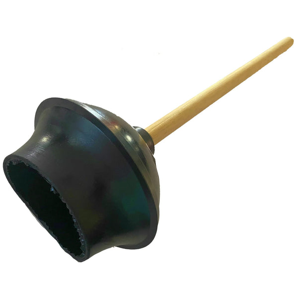 Rubber Toilet Plunger with Wood Handle. Clears Toilets, Sinks, Drains - 1 pack - plus 3 My Outlet Mall Resealable Storage Pouches