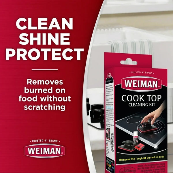5-In-1 Cook Top Complete Cleaning Kit, includes Cream, Scrubbing Pad, and Scraper Tool - 2 packs - plus 3 My Outlet Mall Resealable Storage Pouches