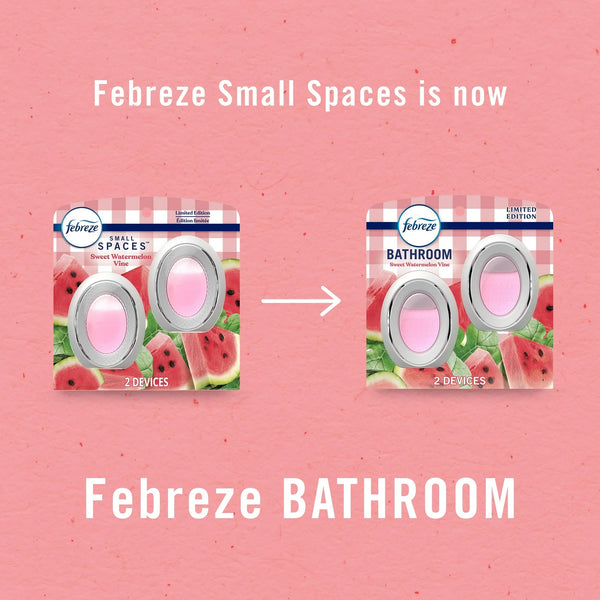 Bathroom Air Freshener, Small Spaces Odor-Fighting, Watermelon Scent, 2 Count - 1 pack - plus 3 My Outlet Mall Resealable Storage Pouches