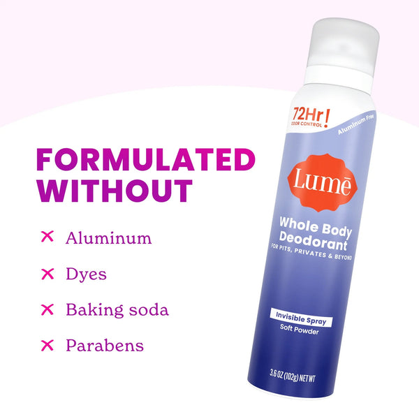 Whole Body Deodorant for Women, Spray Deodorant, Aluminum Free, Soft Powder - 1 pack - 3.6 oz per pack - plus 3 My Outlet Mall Resealable Storage Pouches