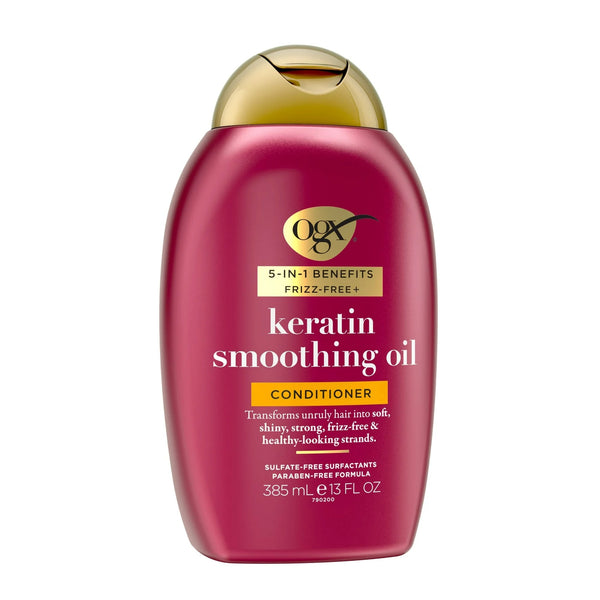 Frizz-Free + Keratin Smoothing Oil Conditioner - 1 pack - 13Fl oz per pack - plus 3 My Outlet Mall Resealable Storage Pouches