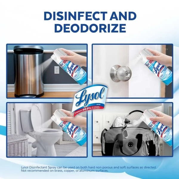 Disinfectant Spray, Sanitizing and Antibacterial Spray, For Disinfecting and Deodorizing, Crisp Linen - 1 pack - 19 oz per pack - plus 3 My Outlet Mall Resealable Storage Pouches
