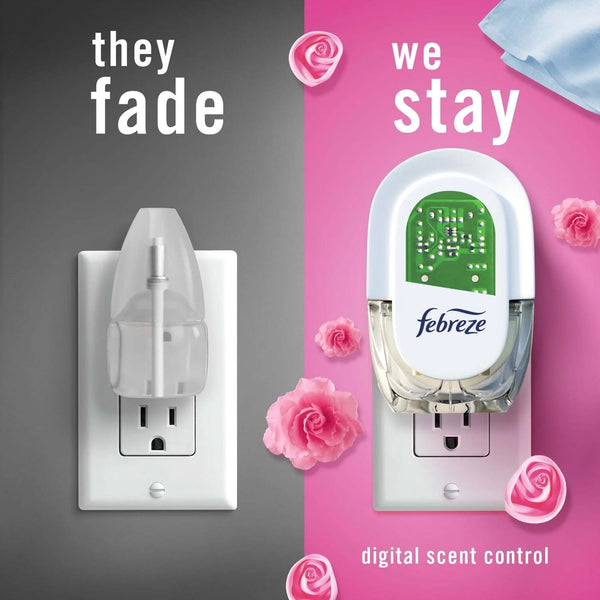 Plug In Air Freshener, Odor-Fighting Oil Refill, Downy April Fresh, 3 Refills - 1 pack - plus 3 My Outlet Mall Resealable Storage Pouches