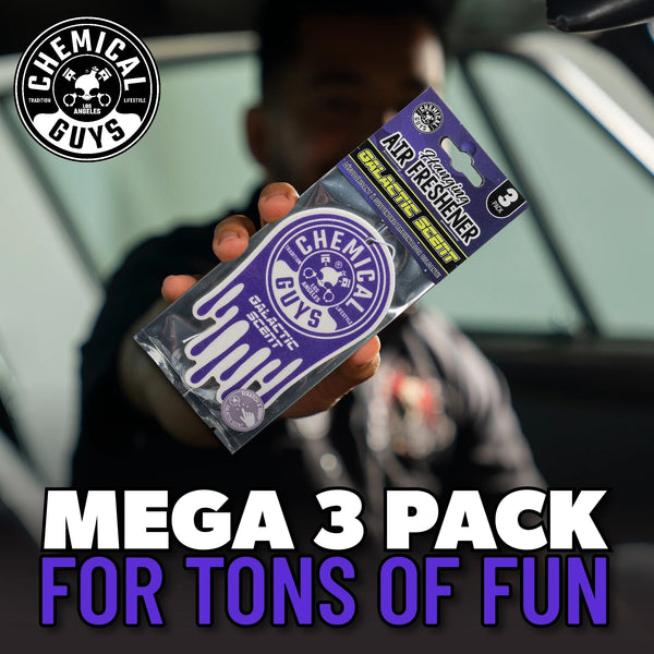 Hanging Air Freshener, Galactic Scent - 2 packs - 3 count per pack - plus 3 My Outlet Mall Resealable Storage Pouches