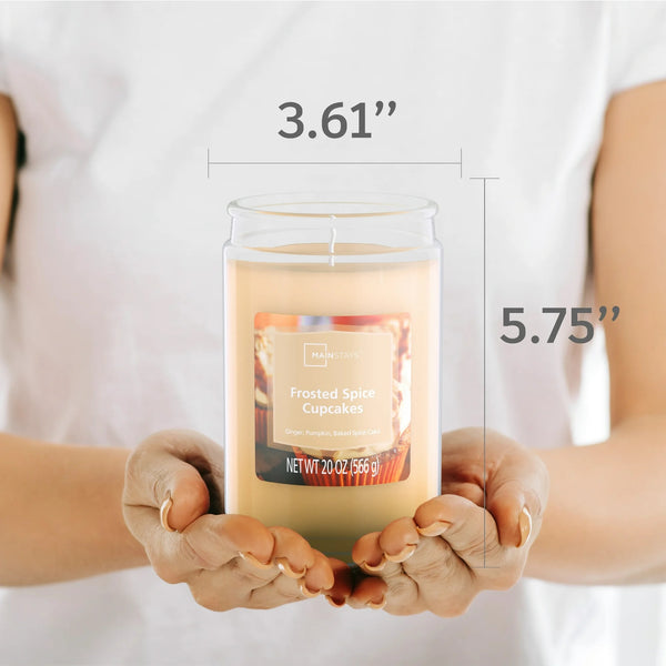 Frosted Spice Cupcakes Scented Single-Wick Glass Jar Candle - 1 pack - 20 oz per pack - plus 3 My Outlet Mall Resealable Storage Pouches