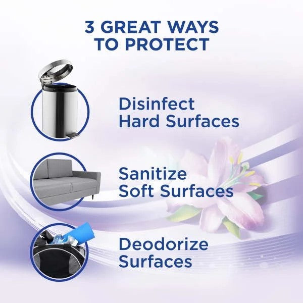 Disinfectant Spray, Sanitizing and Antibacterial Spray, Early Morning Breeze Scent - 2 packs - 12.5 oz per pack - plus 3 My Outlet Mall Resealable Storage Pouches