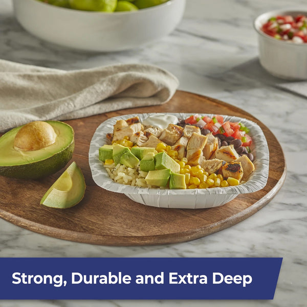 Extra Deep Paper Bowls 15 Fl oz - 1 pack - 50 Count per pack - plus 3 My Outlet Mall Resealable Storage Pouches