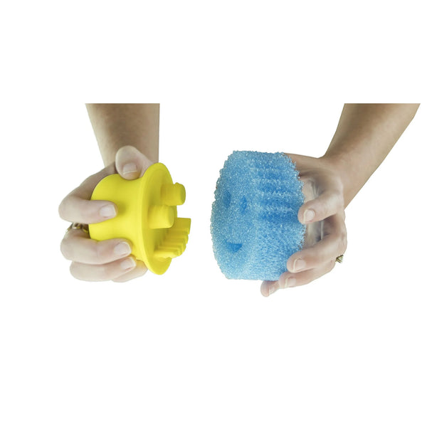 Scrub Hub Handle, Scrubbing Pad, Yellow - 2 packs - plus 3 My Outlet Mall Resealable Storage Pouches