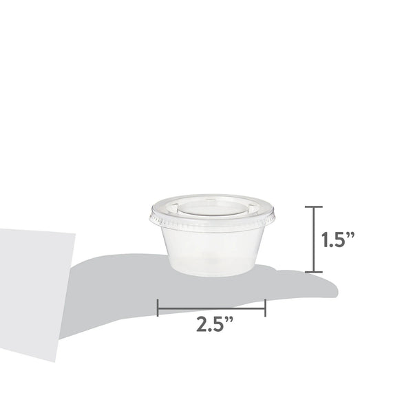 Everyday Disposable Plastic Cups, Clear, 2 oz - 2 packs - 50 Count per pack - plus 3 My Outlet Mall Resealable Storage Pouches