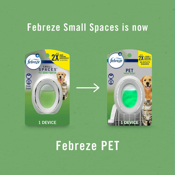 Air Freshener, Small Spaces Odor-Fighting, Pet Fresh Scent, 2 Count - 2 packs - plus 3 My Outlet Mall Resealable Storage Pouches