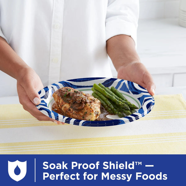 Ultra Summer Design Disposable Paper Plates, 10", Multi-Color - 1 pack - 20 Count per pack - plus 3 My Outlet Mall Resealable Storage Pouches