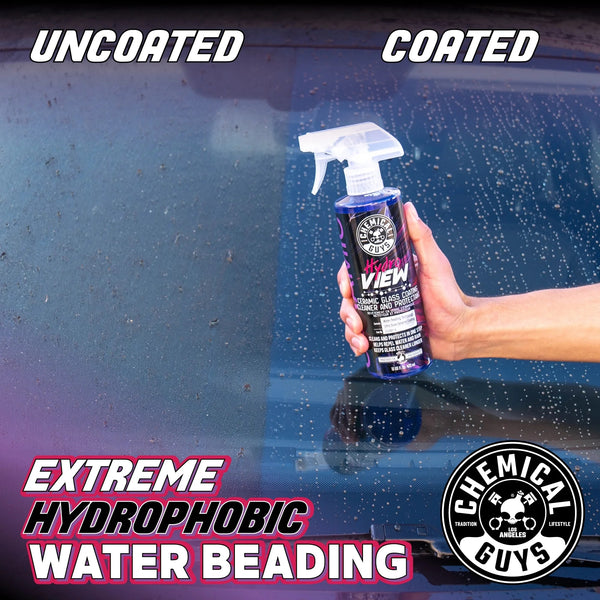 HydroView Ceramic Glass Cleaner, Water Repellent & Protective Coating (Works on Glass, Windows, Mirrors, Navigation Screens & More) - 2 packs - 16FL oz per pack - plus 3 My Outlet Mall Resealable Storage Pouches