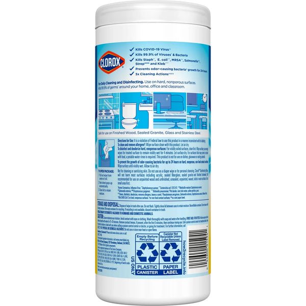 Bleach-Free Disinfecting and Cleaning Wipes, Crisp Lemon - 1 pack - 35 count per pack - plus 3 My Outlet Mall Resealable Storage Pouches