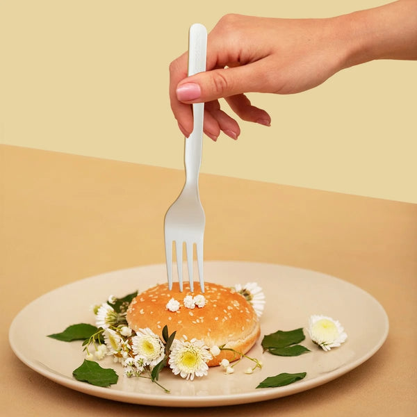 Plant-Based Compostable Forks - 1 pack - 24 Count per pack - plus 3 My Outlet Mall Resealable Storage Pouches