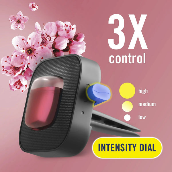 Auto Air Freshener Vent Clip Cherry Blossom Scent, 2 Count - 1 pack - plus 3 My Outlet Mall Resealable Storage Pouches