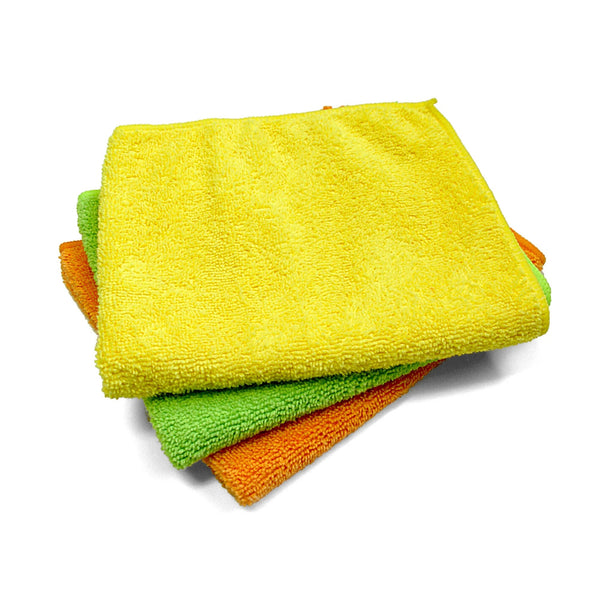 Multipurpose Microfiber Household Cleaning Cloth & Wipe, Multicolor - 1 pack - 12 count per pack - plus 3 My Outlet Mall Resealable Storage Pouches