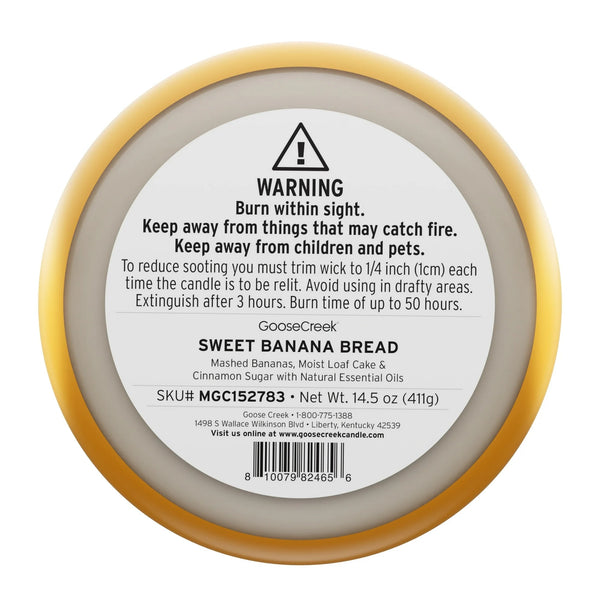 Sweet Banana Bread Scented 3-Wick Jar Candle - 1 pack - 14.5 oz per pack - plus 3 My Outlet Mall Resealable Storage Pouches