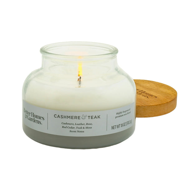 Cashmere Teak Scented 2-Wick Ombre Bell Jar Candle - 1 pack - 18 oz per pack - plus 3 My Outlet Mall Resealable Storage Pouches