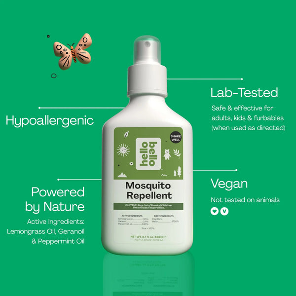 Mosquito Repellent, Made with Natural Lemongrass and Peppermint Oils - 2 packs - 6.7 oz per pack - plus 3 My Outlet Mall Resealable Storage Pouches