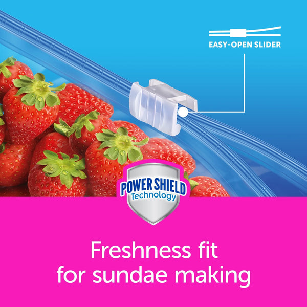 Brand Slider Freezer Bags with Power Shield Technology, Gallon - 1 pack - 20 Count - plus 3 My Outlet Mall Resealable Storage Pouches