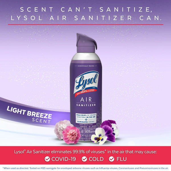 Air Sanitizer Spray, For Air Sanitization and Odor Elimination, Light Breeze Scent - 1 pack - 10Fl oz per pack - plus 3 My Outlet Mall Resealable Storage Pouches