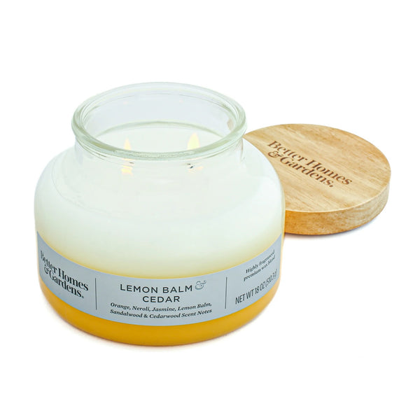 Lemon Balm and Cedar Scented 2-Wick Ombre Bell Jar Candle - 2 packs - 18 oz per pack - plus 3 My Outlet Mall Resealable Storage Pouches