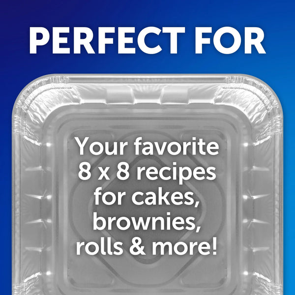 Cake Pans with Lids, 8x8 Inch - 1 pack - 3 Count per pack - plus 3 My Outlet Mall Resealable Storage Pouches