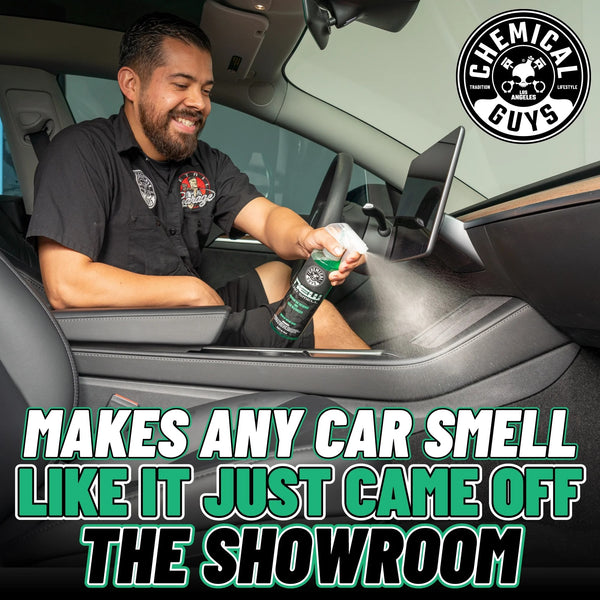 New Car Scent Air Freshener and Odor Eliminator - 2 packs - 4 oz per pack - plus 3 My Outlet Mall Resealable Storage Pouches