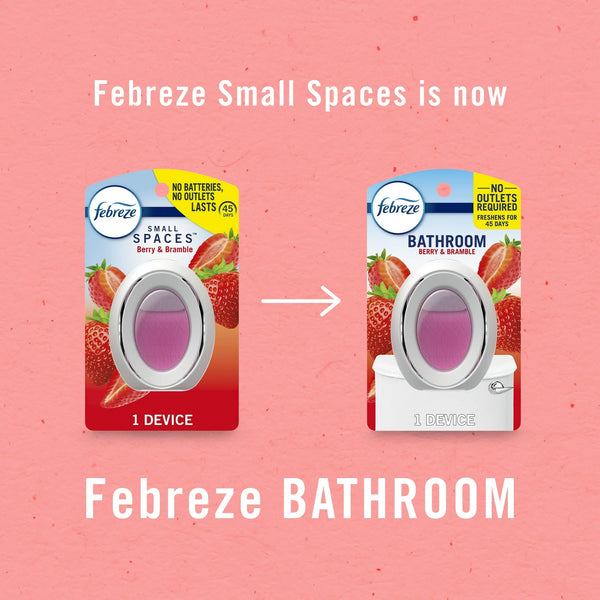 Bathroom Air Freshener, Small Spaces Odor-Fighting, Berry & Bramble, 3 Count - 1 pack - plus 3 My Outlet Mall Resealable Storage Pouches