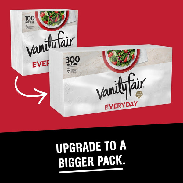 Everyday Paper Napkins, White, Soft and Smooth Disposable Napkins - 2 packs - 100 Count per pack - plus 3 My Outlet Mall Resealable Storage Pouches