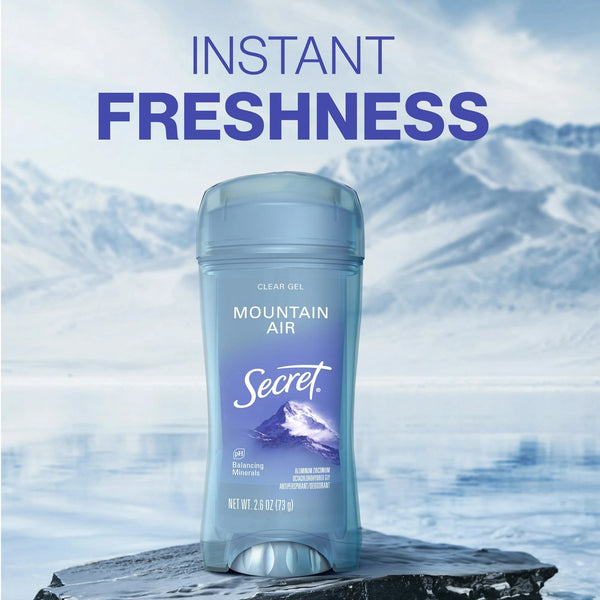 Fresh Clear Gel Antiperspirant Deodorant for Women, Mountain Air Scent - 1 pack - 2.6 oz per pack - plus 3 My Outlet Mall Resealable Storage Pouches