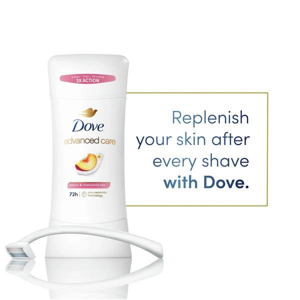 Advanced Care Antiperspirant Deodorant Stick for Women Peach & Chamomile Tea - 1 pack - 2.6 oz per pack - plus 3 My Outlet Mall Resealable Storage Pouches