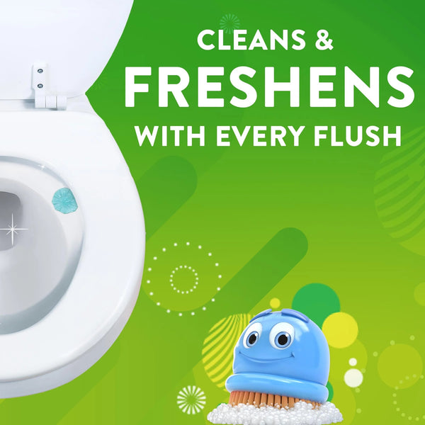 Fresh Gel Toilet Cleaning Stamp, Rain shower, Dispenser with 4 Refills - 2 packs - plus 3 My Outlet Mall Resealable Storage Pouches
