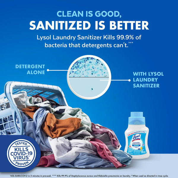 Laundry Sanitizer Additive, Odor Eliminating Liquids for Clothes and Linens, Unscented - 1 pack - 41 oz per pack - plus 3 My Outlet Mall Resealable Storage Pouches