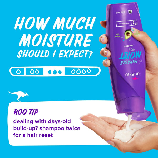 Miracle Moist Shampoo for All Hair Types with Avocado, Moisturizing, Paraben Free - 1 pack - 12.1 oz per pack - plus 3 My Outlet Mall Resealable Storage Pouches