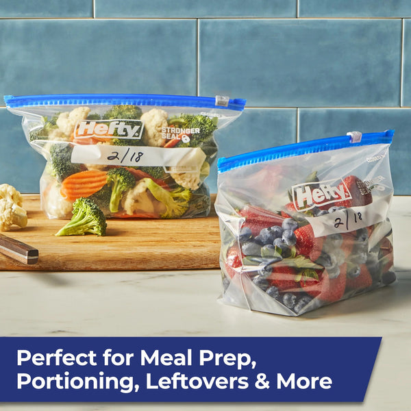 Slider Freezer Kitchen Storage Bags, Half gallon Size - 1 pack -  40 Count per pack - plus 3 My Outlet Mall Resealable Storage Pouches