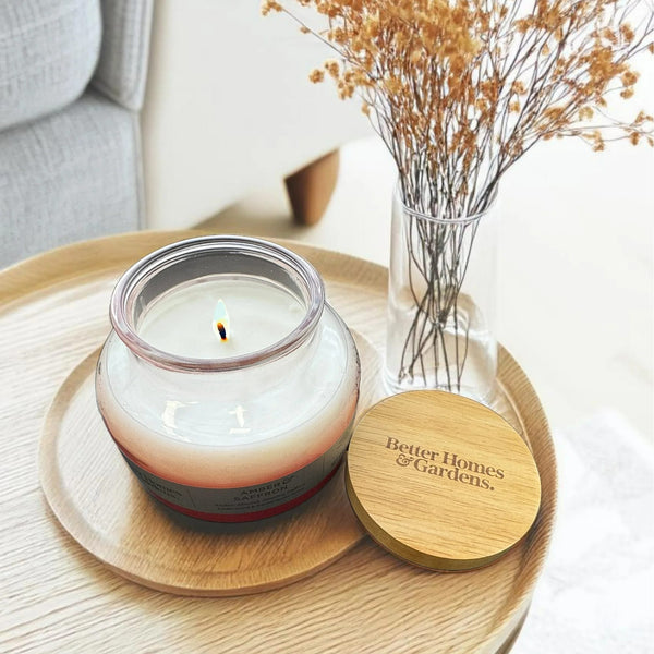 Amber and Saffron Scented 2-Wick Ombre Bell Jar Candle - 2 packs - 18 oz per pack - plus 3 My Outlet Mall Resealable Storage Pouches