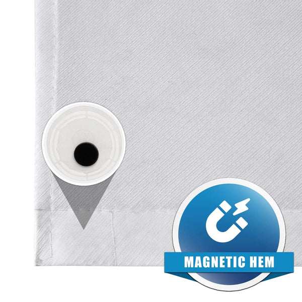 Waterproof Fabric Shower Curtain, Durable Fabric, Weighted Magnets - 72" x 72", White - 2 packs - plus 3 My Outlet Mall Resealable Storage Pouches