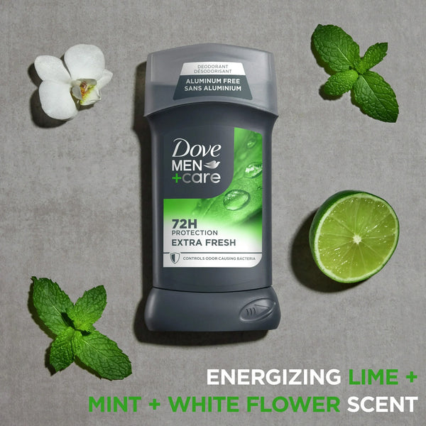 Men+Care Deodorant Stick for Men Extra Fresh Aluminum Free with Moisturizing Cream - 2 packs - 3 oz per pack - plus 3 My Outlet Mall Resealable Storage Pouches