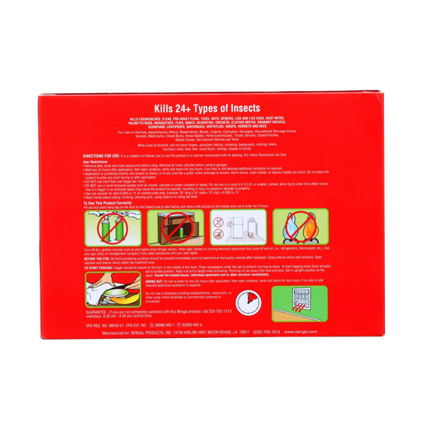Concentrated Roach and Flea Fogger, Odorless Mess-Free Dry Fog - 1 pack - 4 Count per pack plus 3 My Outlet Mall Resealable Storage Pouches
