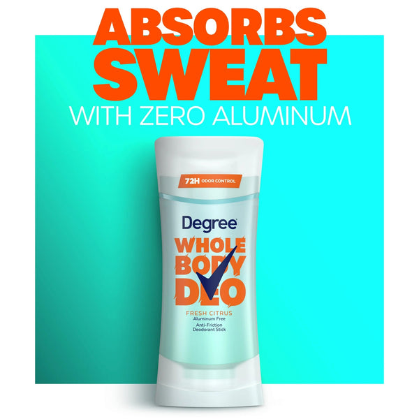 Women Whole Body Deodorant Stick for Women Fresh Citrus Scent Aluminum Free - 1 pack - 2.6 oz per pack - plus 3 My Outlet Mall Resealable Storage Pouches