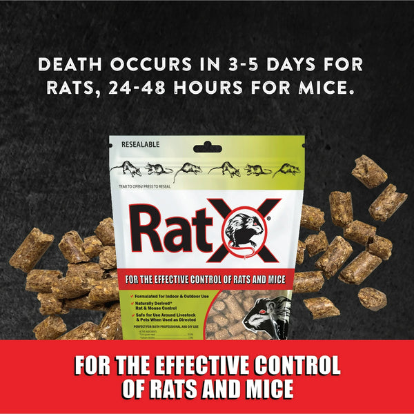 Rodent Control Pellets, Rat and Mouse Killer - 1 pack - 8 oz per pack - plus 3 My Outlet Mall Resealable Storage Pouches