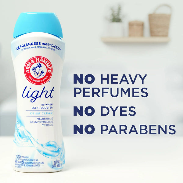 Light In-Wash Scent Booster, Laundry Scent Booster Crisp Clean Scent- 1 pack - 24 oz per pack - plus 3 My Outlet Mall Resealable Storage Pouches